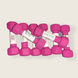 GoZone 2LB Neoprene Hex Dumbbell, Pink, Set of 2